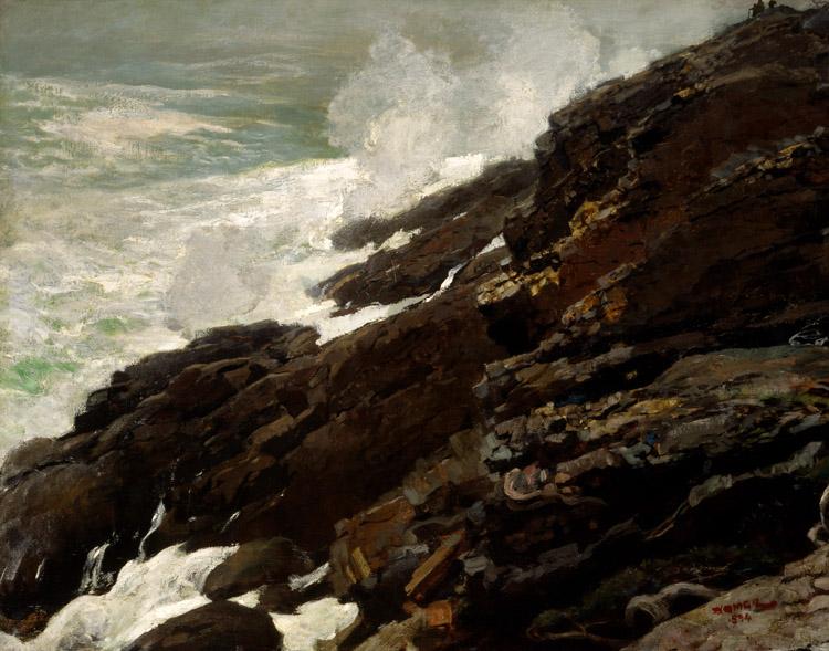 High Cliff,Coast of Maine,Winslow Homer,50x40cm