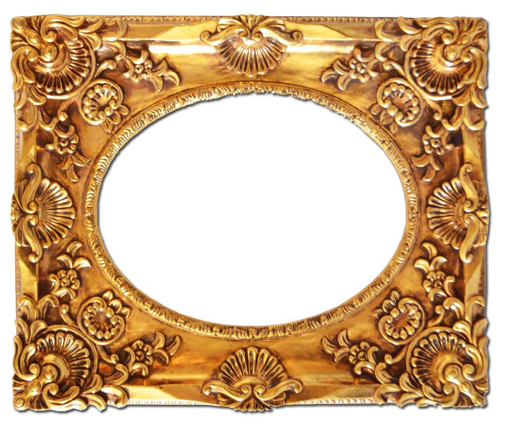 Inner size 28x39 cm, golden frame