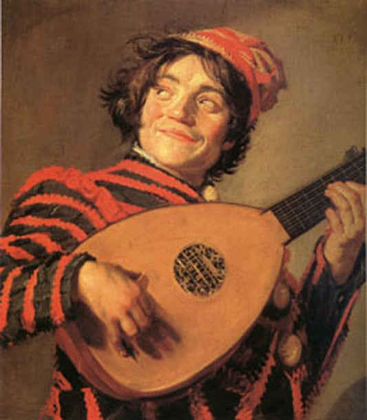 Jester with a Lute,Frans Hals,60x50cm