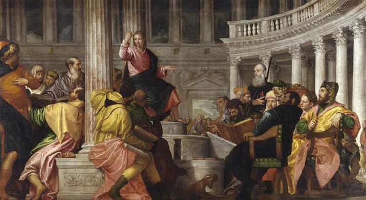 Jesus among the Doctors in the Temple,Paolo Veronese,80x40cm