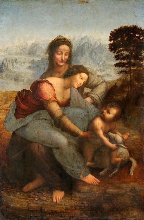 La Vierge,l'Enfant Jesus et sainte,LEONARDO da Vinci,60x40cm