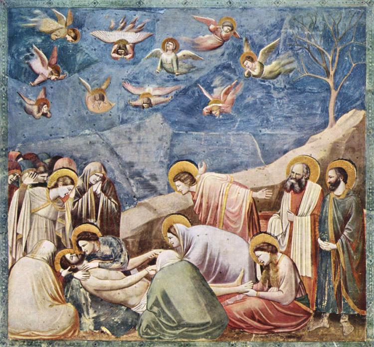 Lamentation over the Dead Christ,GIOTTO di Bondone,50x50cm