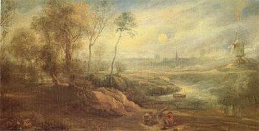 Landscape with a Bird-Catcher,Peter Paul Rubens,80x40cm
