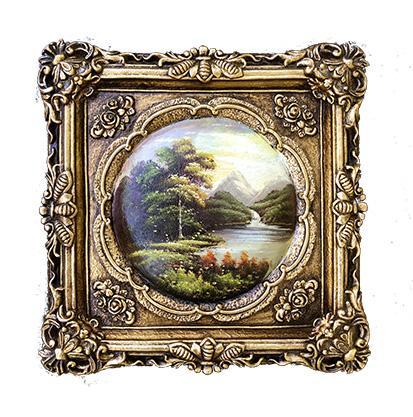 Landscape with fantastic frame, inner size 13x18 cm