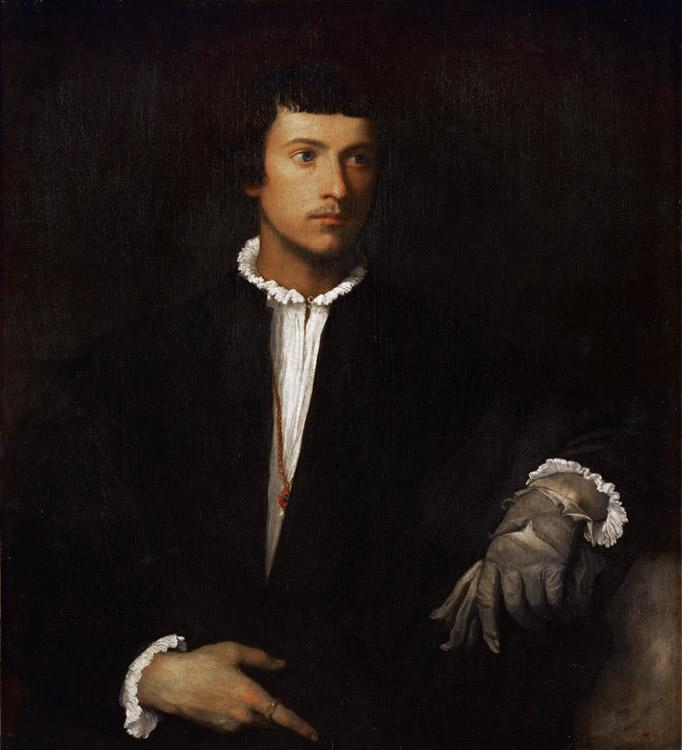 L'homme au gant,Titian,50x50cm