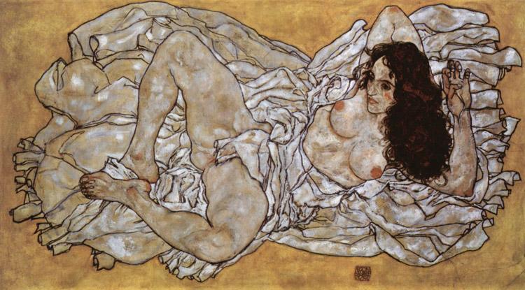 Liegende Frau,Egon Schiele,80x40cm