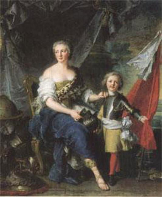 Mademoiselle de Lanbesc as Minerva,Jean Marc Nattier,50x40cm
