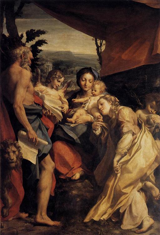 Madona with Saint jerome,Correggio,60x40cm