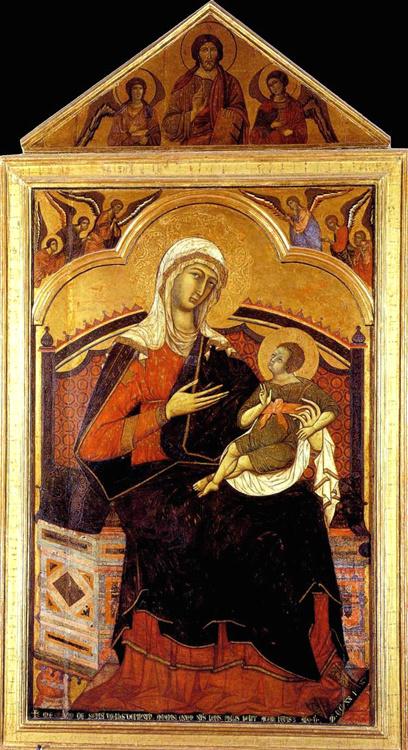 Madonna and Child Enthroned,Guido da Siena,80x40cm