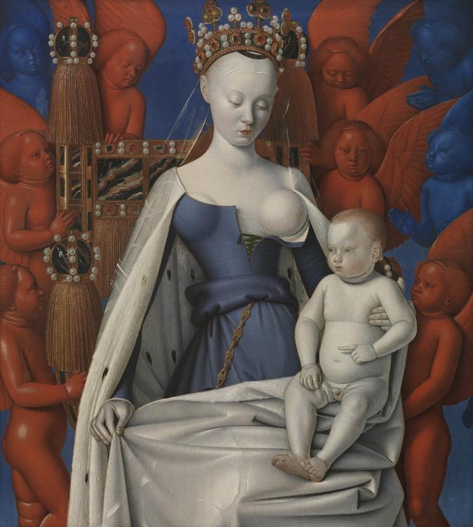 Madonna and Child,Jean Fouquet,50x45cm