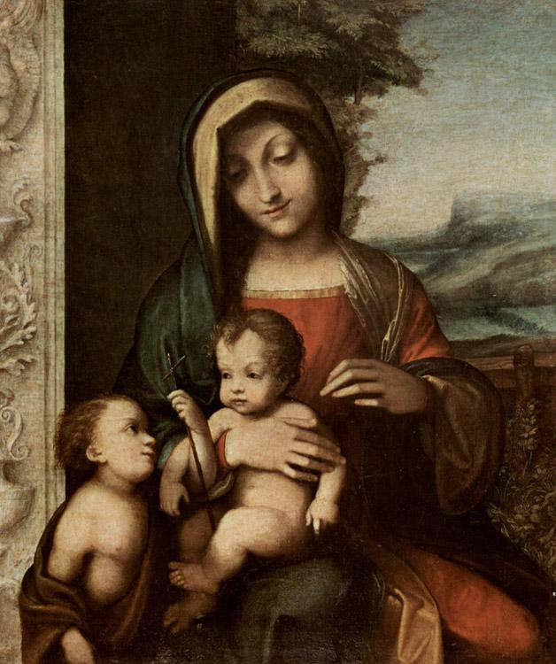 Madonna and Child with the Young Saint John,Correggio,68x49cm