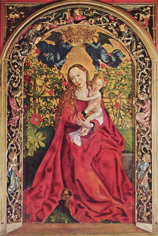 Madonna of the Rose Bower,Martin Schongauer,60x40cm