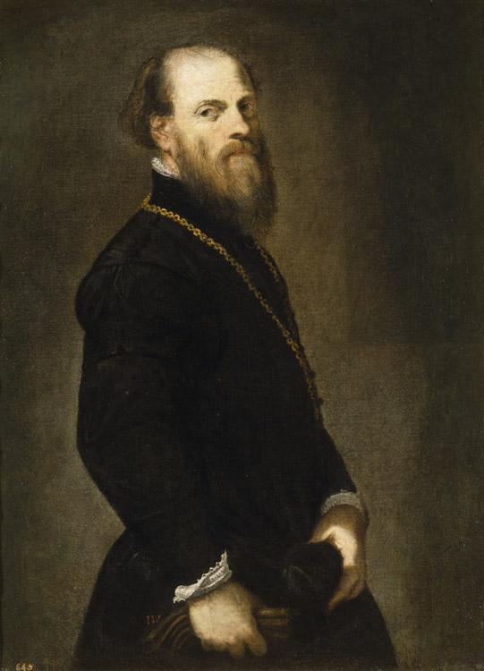 Man with a Golden Lace,Tintoretto,60x40cm
