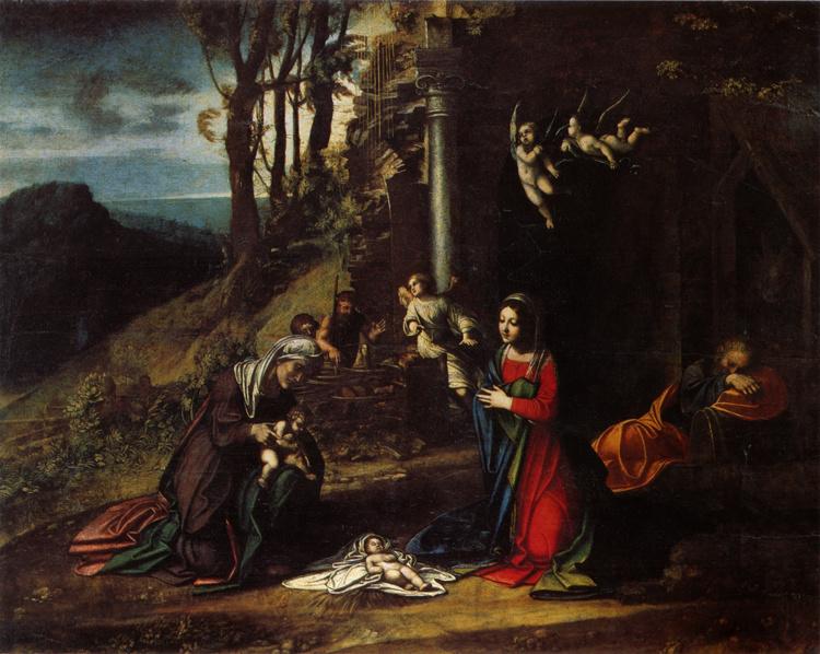 Modonna and Child with Saint Elizabeth and,Correggio,50x40cm
