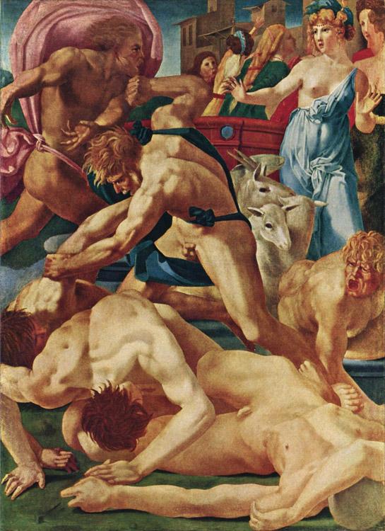 Moses Defending the Daughters of Jethro,Rosso Fiorentino,50x40cm