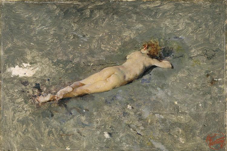 Nude on the Beach at Portici,Mariano Fortuny,60x40cm