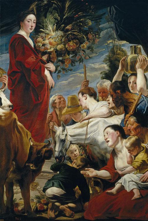 Offering to Ceres, Goddess of Harvest,JORDAENS Jacob,60x40cm