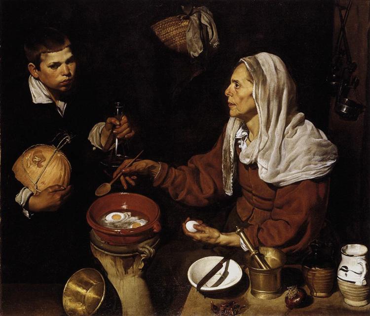 Old Woman Frying Eggs,Diego Velazquez,60x50cm