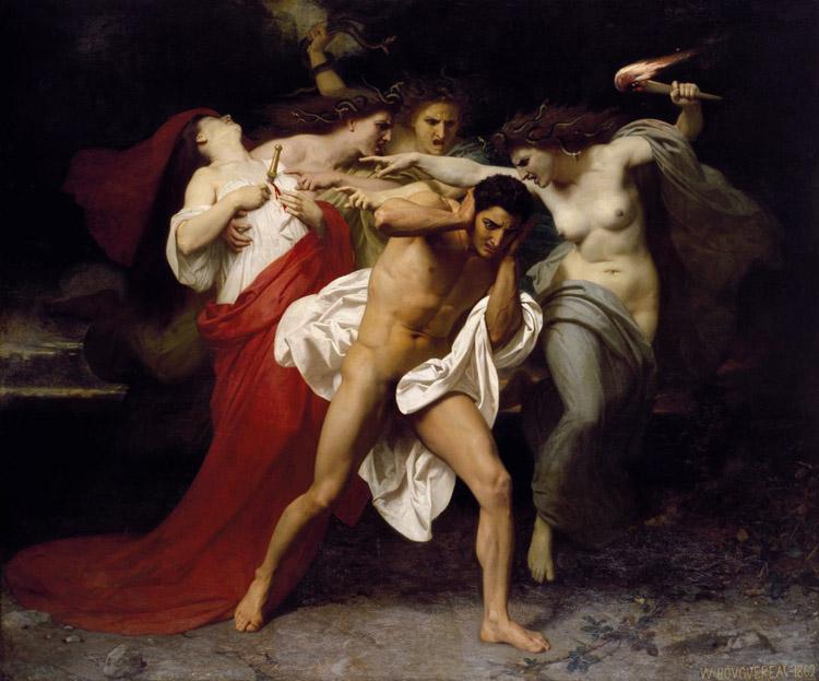 Orestes Pursued by the Furies,Adolphe William Bouguereau,60x50cm