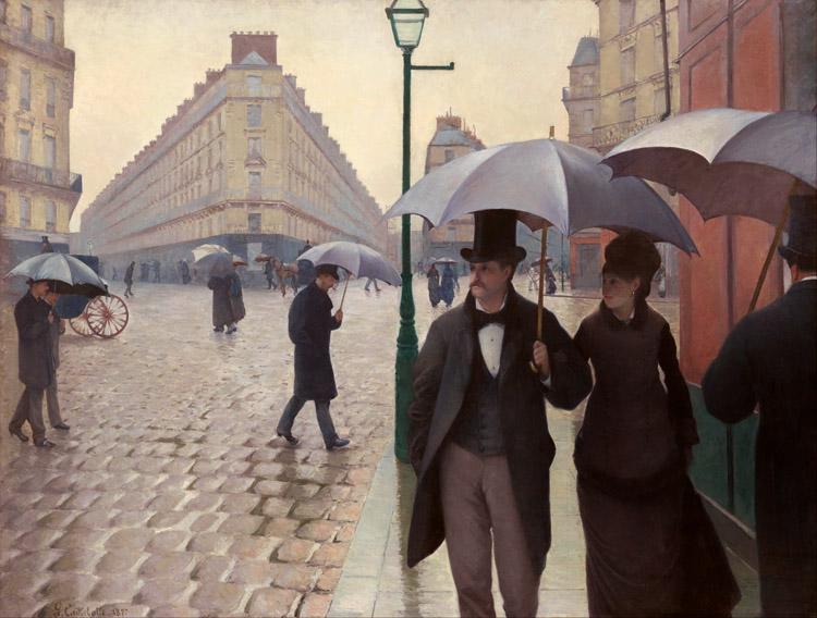 Paris Street A Rainy Day,Gustave Caillebotte,50x40cm