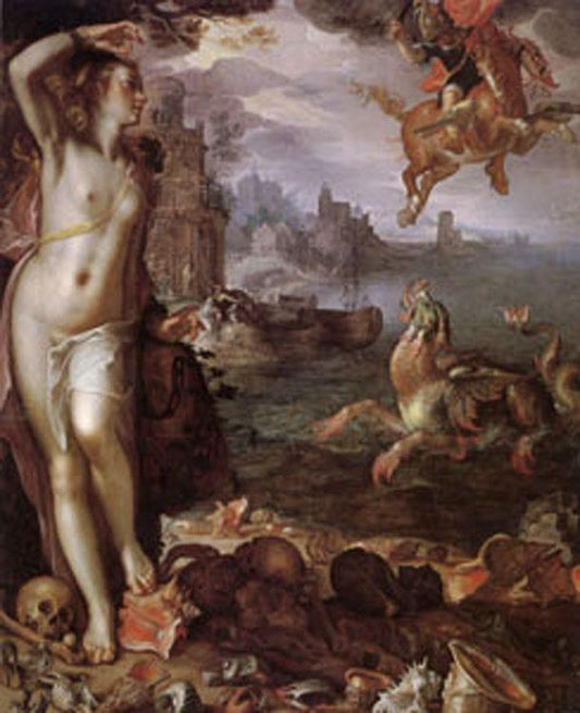 Perseus and Andromeda,Joachim Wtewael,60x50cm