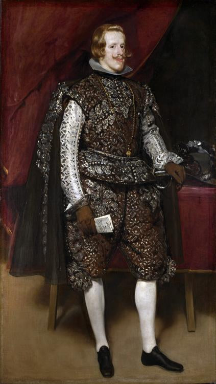 Philip IV in Broun and Silver,Diego Velazquez,80x40cm