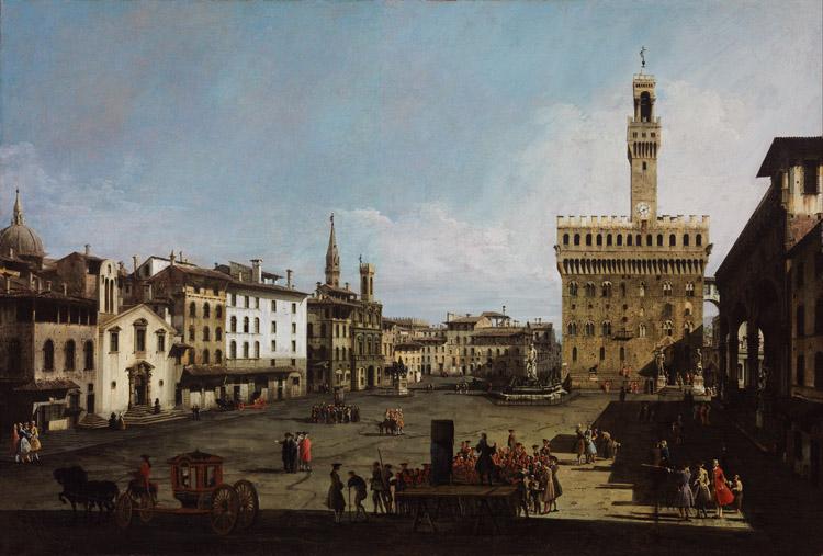 Piazza della Signoria in Florence,Bernardo Bellotto,60x40cm