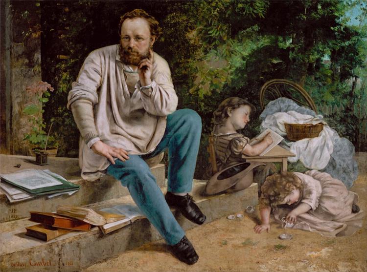 Pierre-joseph Prud'hon and His Children,Gustave Courbet,50x40cm