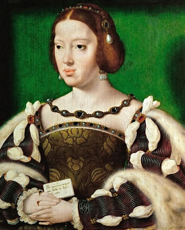 Portrait of Eleonora, Queen of France,Joos van cleve,35.5x29.5cm
