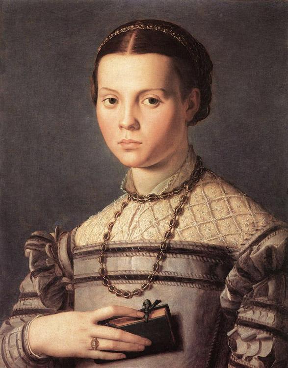 Portrait of a Little Gril with a Book,Agnolo Bronzino,50x40cm