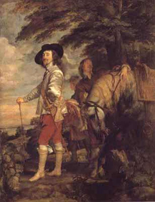 Portrait of charles i hunting,Anthony Van Dyck,50x40cm