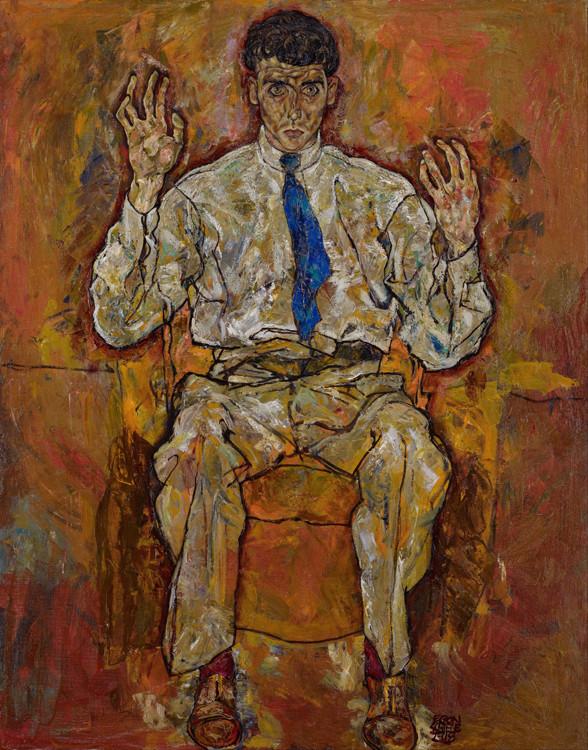 Portrait of the Painter Paris von Gutersloh,Egon Schiele,50x40cm