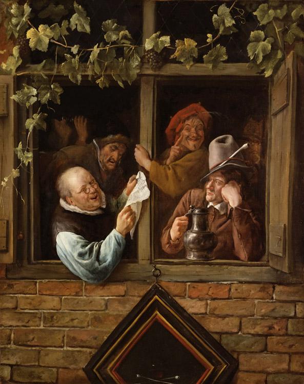 Rhetoricians at a Window,Jan Steen,74x59cm
