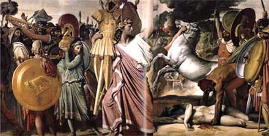 Romulus as Conqueror of King Acron,Jean Auguste Dominique Ingres