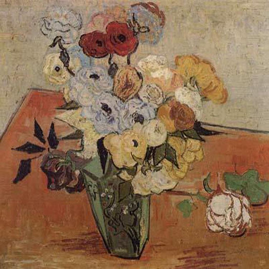 Roses and Anemones,Vincent Van Gogh,51.7x52cm