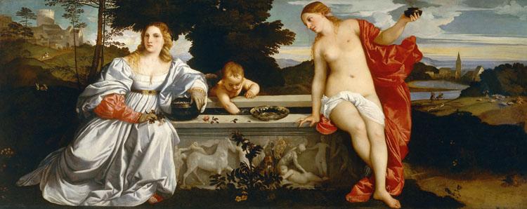 Sacred and Profane Love,Titian,80x40cm