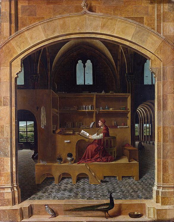 Saint Jerome in his Study,Antonello da Messina,50x40cm
