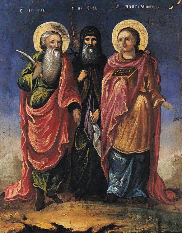 Saints llie,Sava and Pantelimon,Nicolae Grigorescu,50x40cm