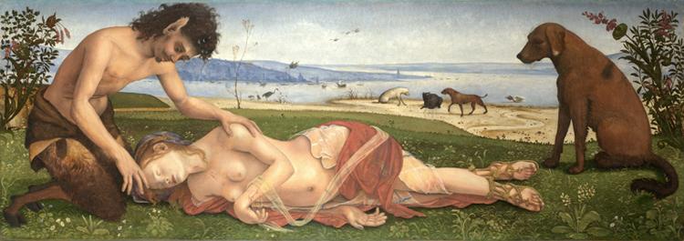 Satyr Mourning over a Nymph,Piero di Cosimo,80x40cm