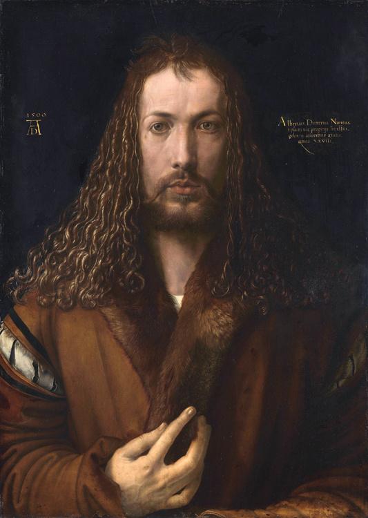 Self-Portrait with Fur Coat,Albrecht Durer,67.3x49.5cm