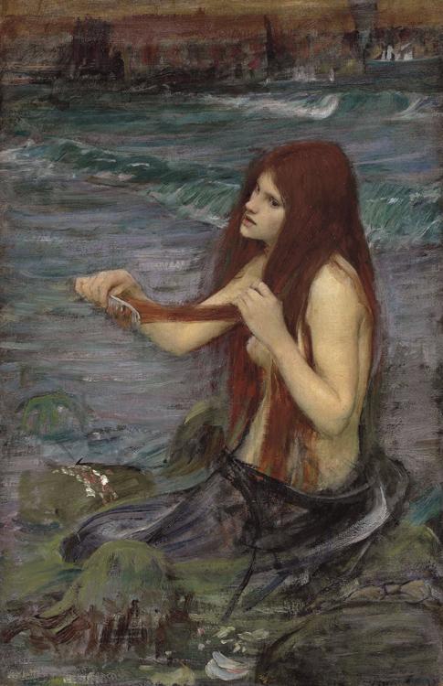 Sketch for A Mermaid,John William Waterhouse,33.5x19.5cm
