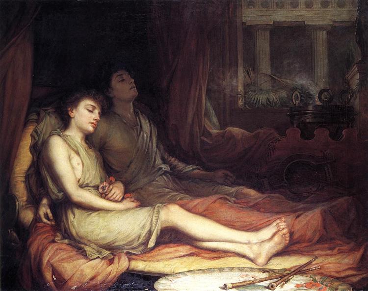 Sleep and his Half-Brother,John William Waterhouse,28x36cm
