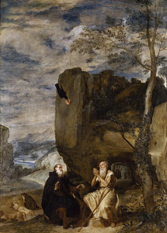 St Anthony Abbot and St.paul the Hermit,Diego Velazquez,60x40cm