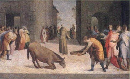 St Anthony and the Miracle of the Mule, Domenico Beccafumi