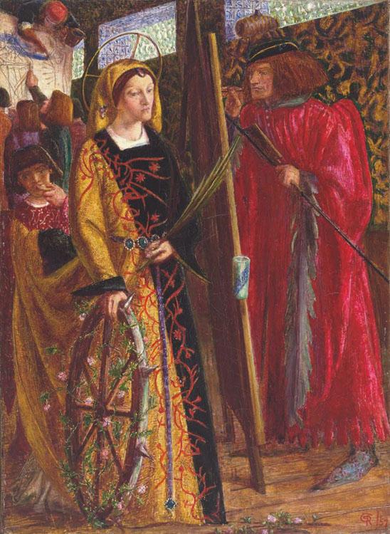 St Catherine,Dante Gabriel Rossetti,34.3x24.1cm