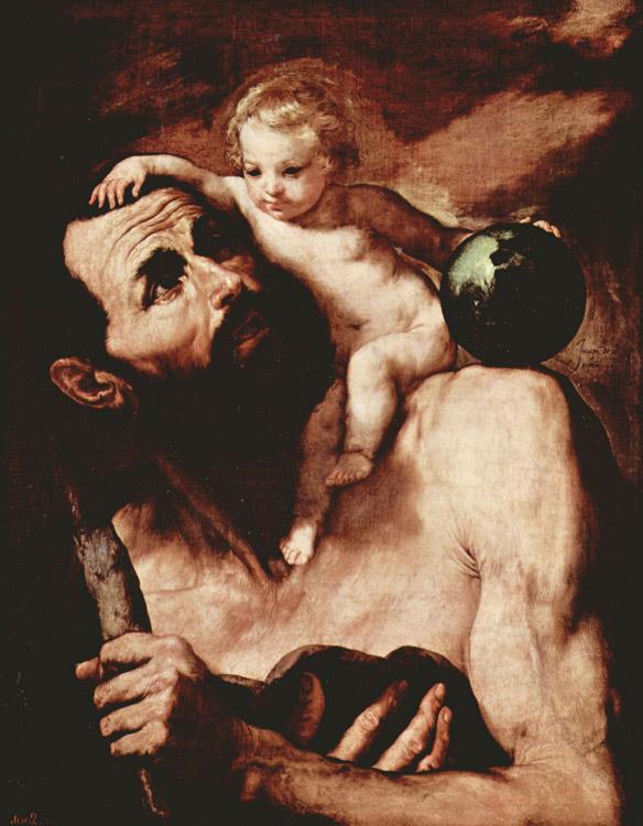 St Christopher,Jusepe de Ribera,50x40cm