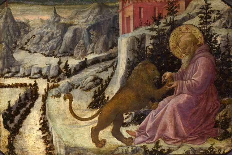 St Jerome and the Lion,Fra Filippo Lippi,60x40cm