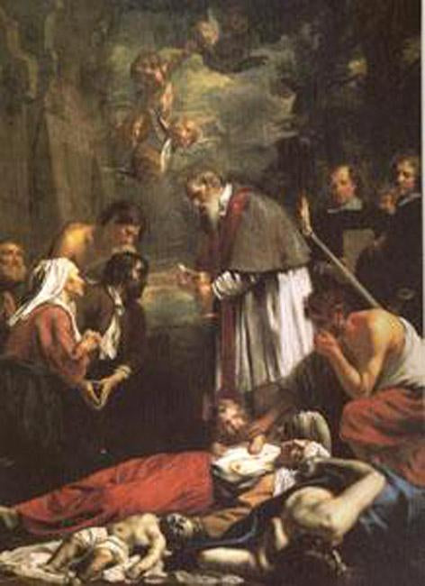 St Macaire of Ghent Tending the Plague,Jacob van Oost the Younger