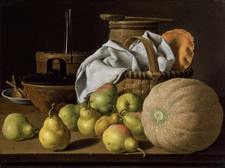 Still Life with Melon and Pears,Luis Egidio Melendez,50x37cm