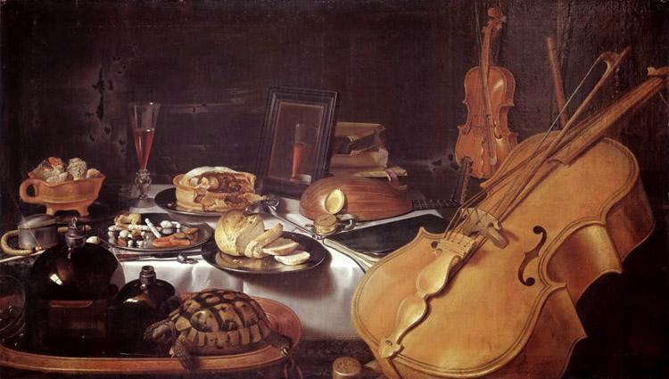Still Life with Museum instruments,Pieter Claesz,60x34cm